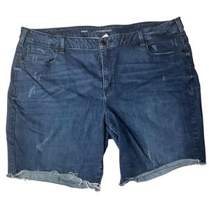 Lane Bryant Signature Fit High Rise Stretchy‎ Cut Off Skinny Denim Jeans Size 26